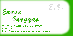 emese vargyas business card